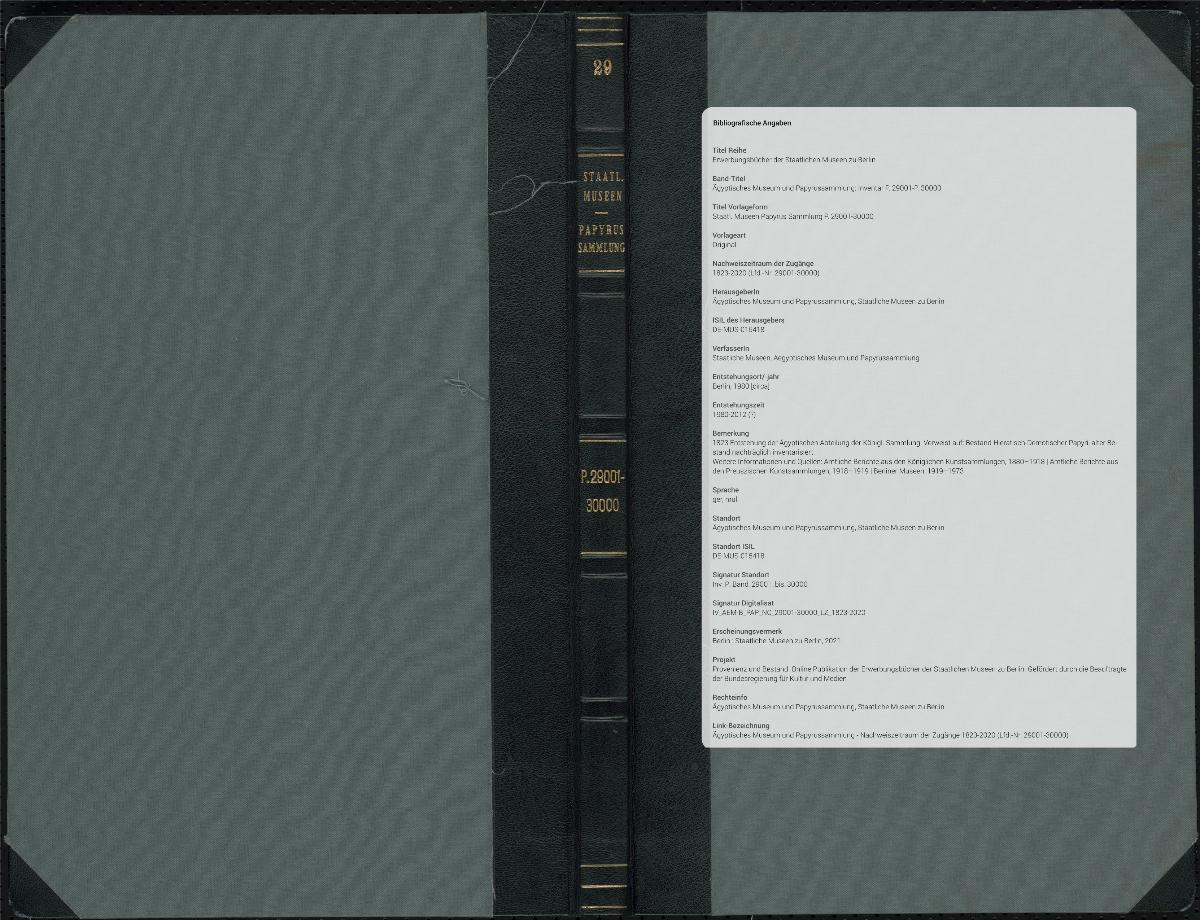 Staatl. Museen Papyrus Sammlung P. 29001-30000