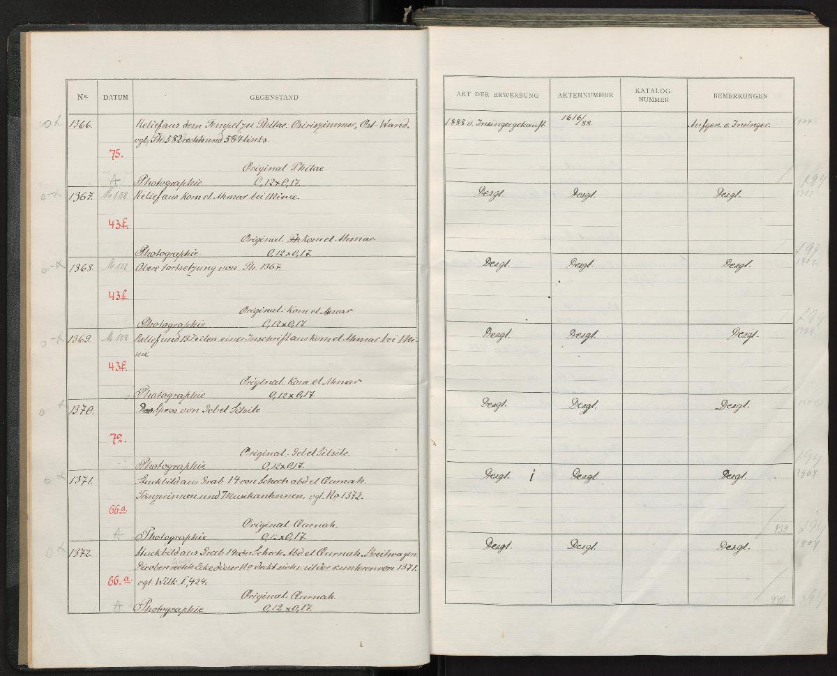 Königl. Museen Aegyptische Abtheilung P.H. 1366-2723