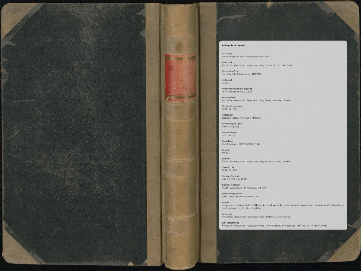[Verzeichnis der Diapositive von 5129-6936]