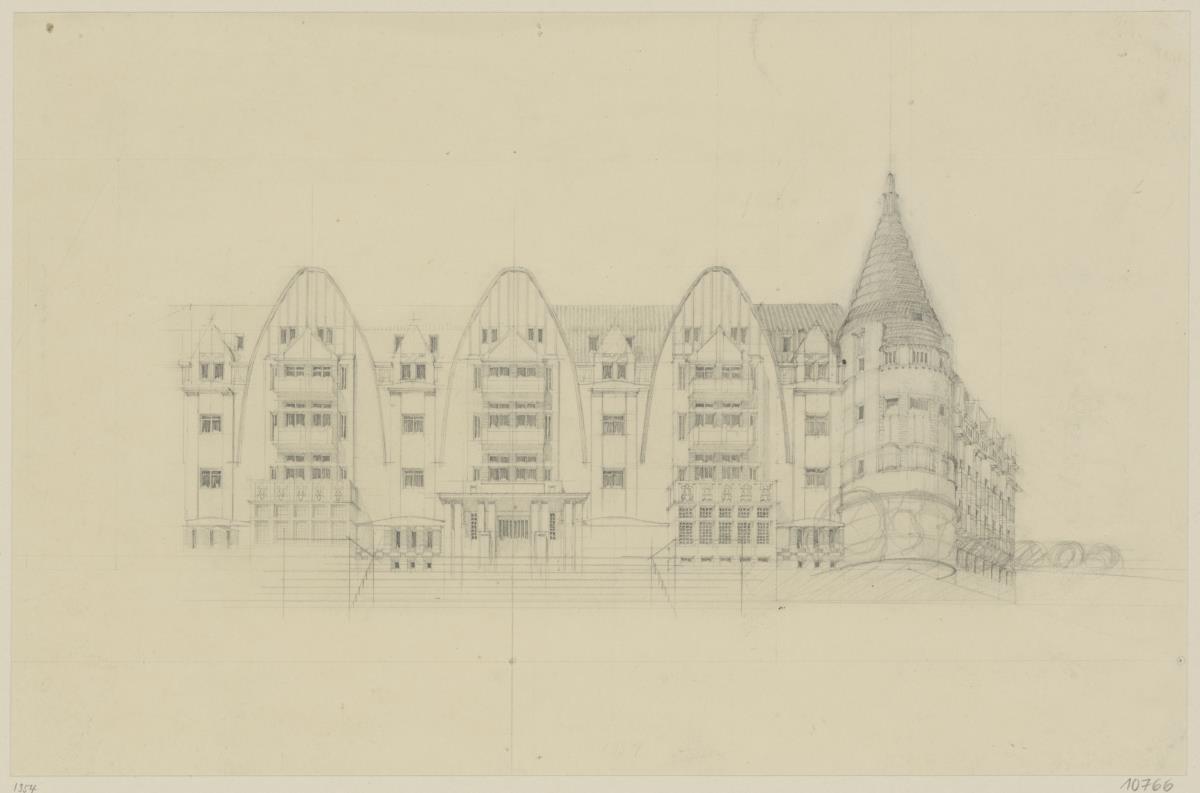 Marienbad, Projekt Kurhotel in Königsberg, Perspektive von Westen