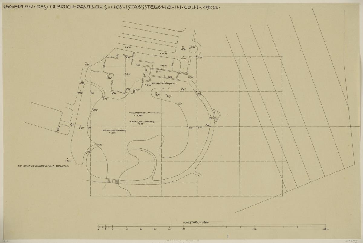 Köln, Frauenrosenhof der Deutschen Kunstausstellung, Vorentwurf, Situationsplan