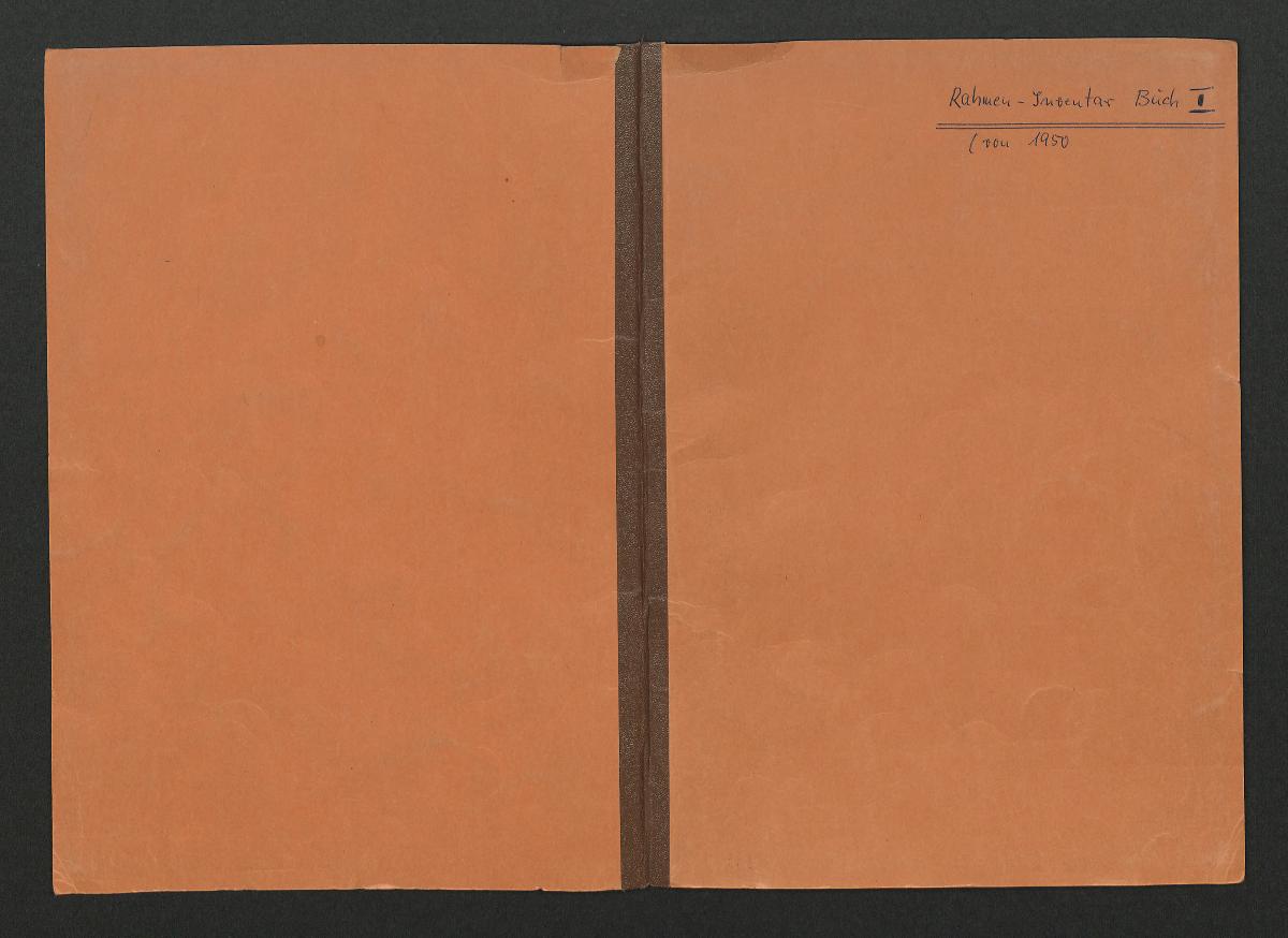 Ehemals Staatliche Museen Berlin Dahlem Inventar der Gemäldegalerie: Rahmeninventar ab 1950