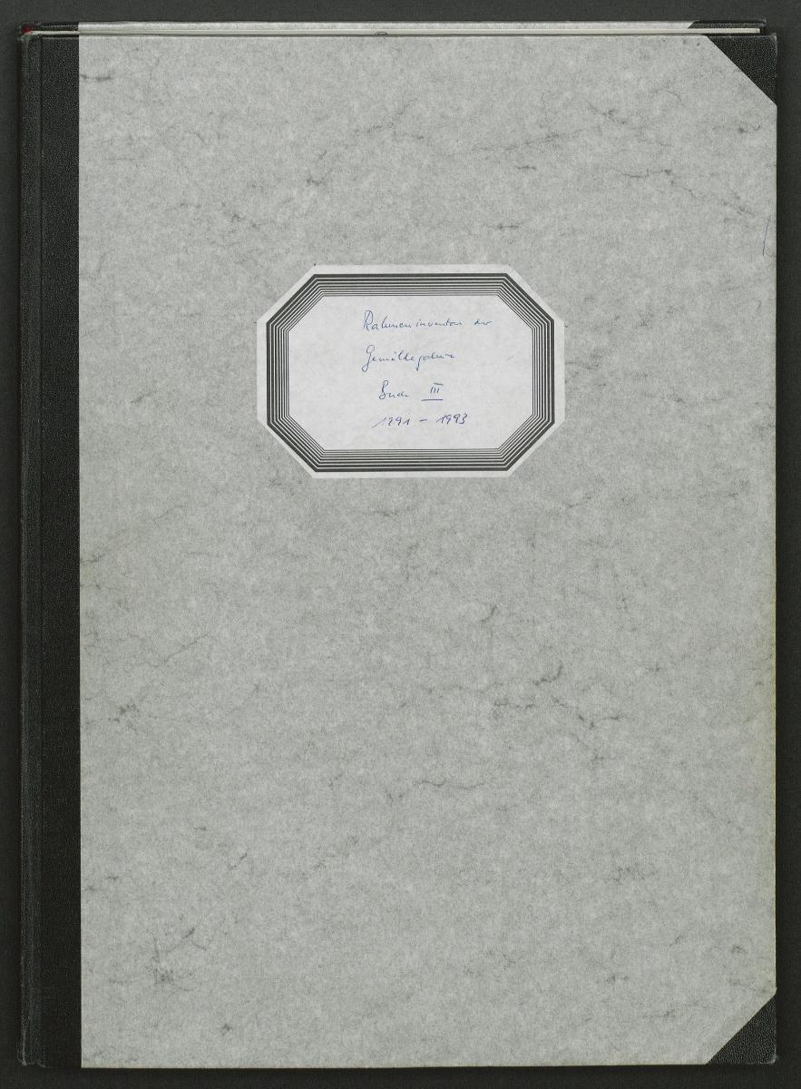 Rahmeninventar der Gemäldegalerie Buch III 1991-1993