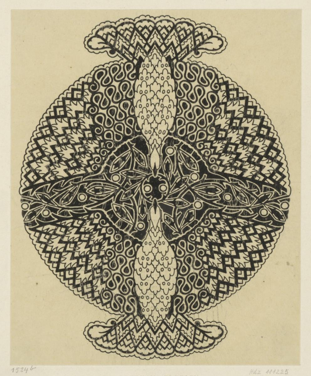Darmstadt, Ausstellungsgebäude und Hochzeitsturm, Mittelstück des Kuppelmosaiks im vorgelagerten Treppenpavillon