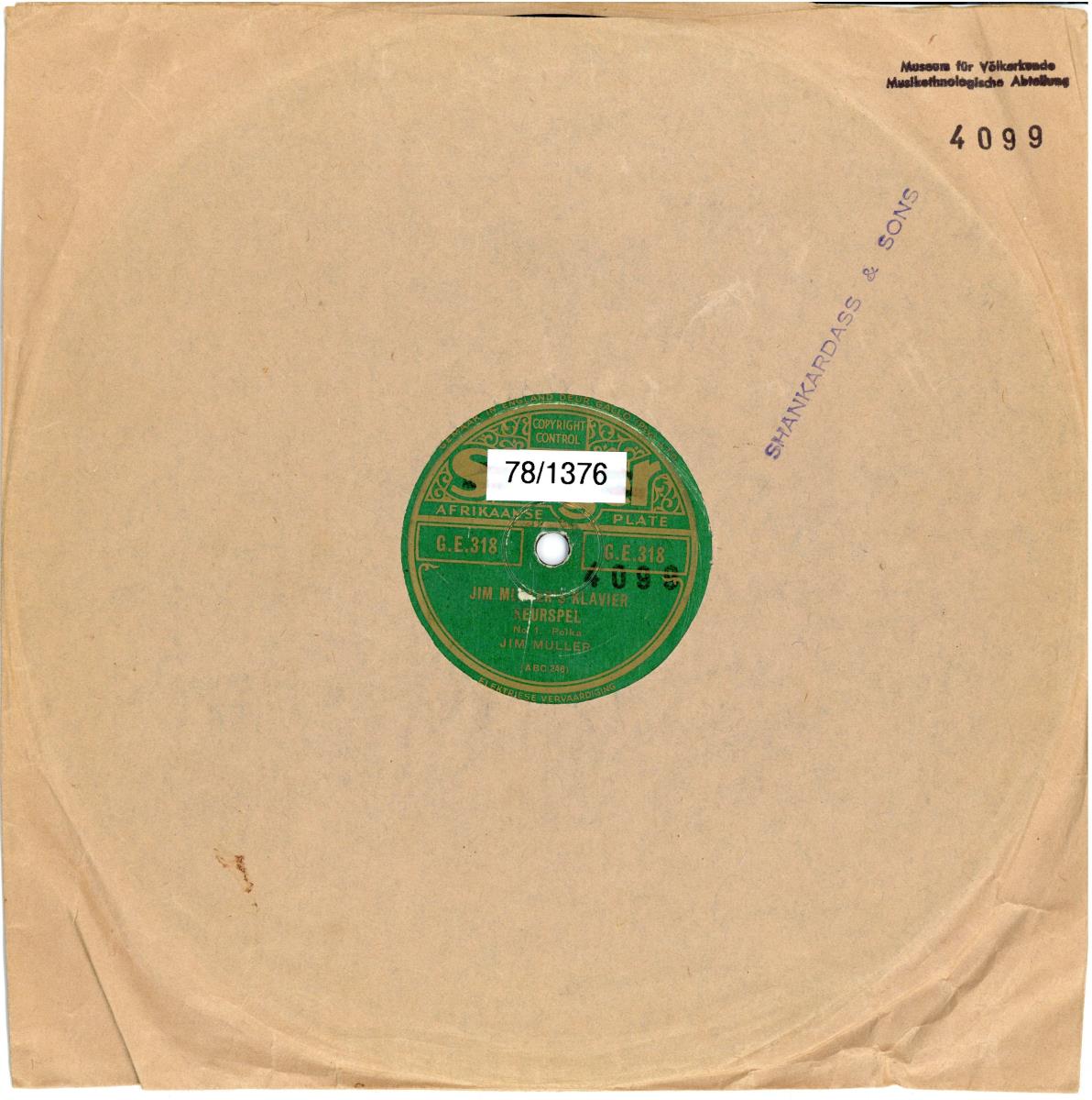 Titel A: Jim Muller's Klavier Keurspel No.1 Polka
Titel B:              "                No.1 Walzer