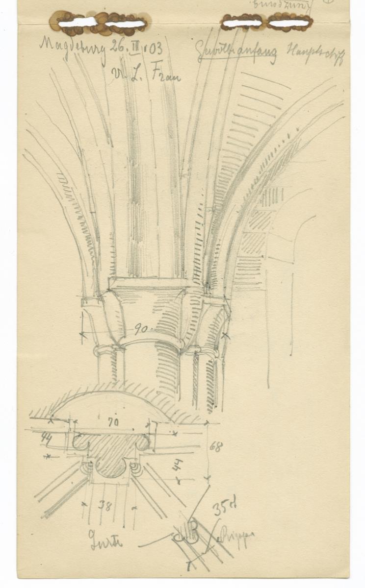 Liebfrauenkirche Magdeburg, Gewölbe im Hauptschiff, Details