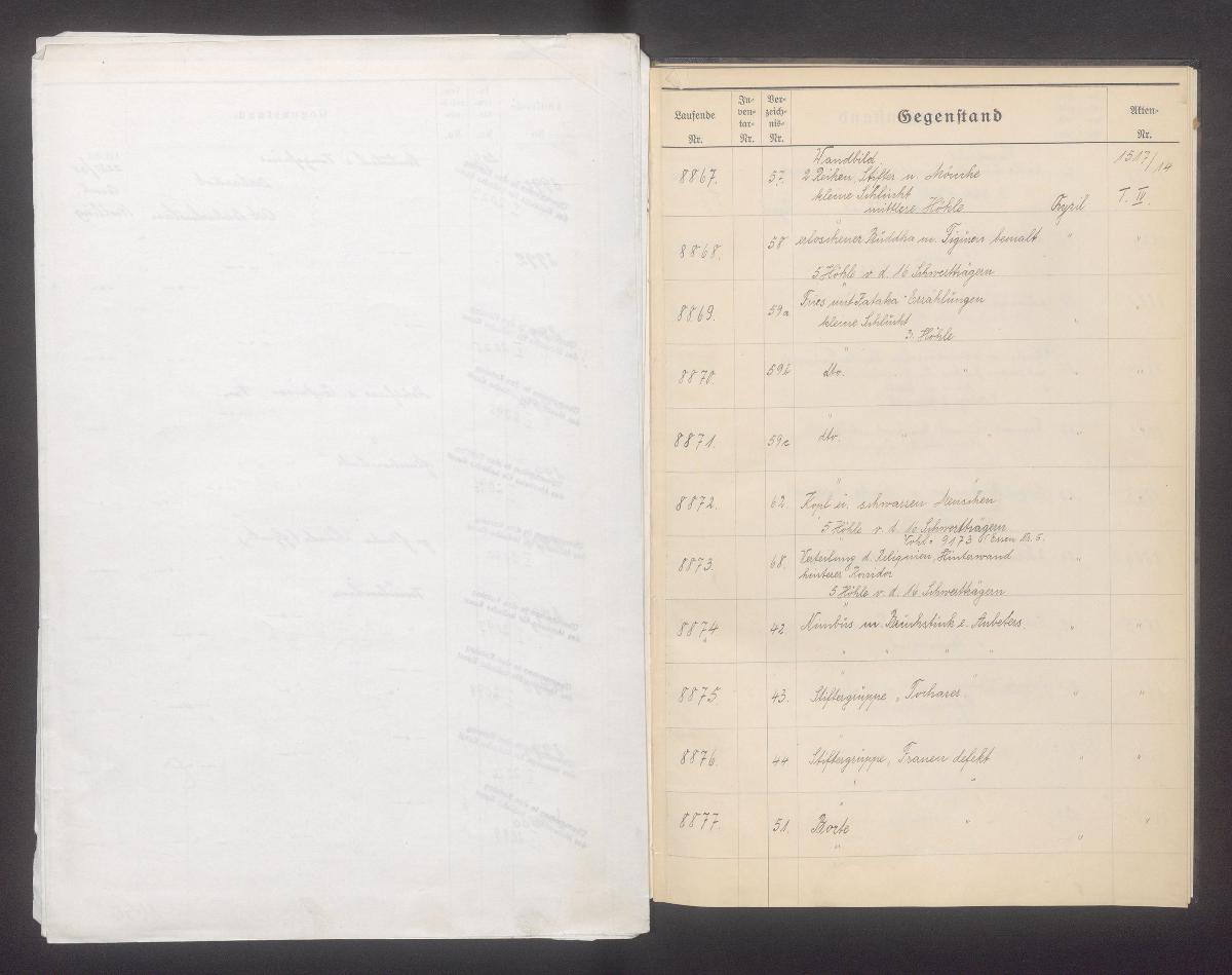 ohne Titel [= Abschrift von Katalog West- und Mittelasien IB 8001-9596]