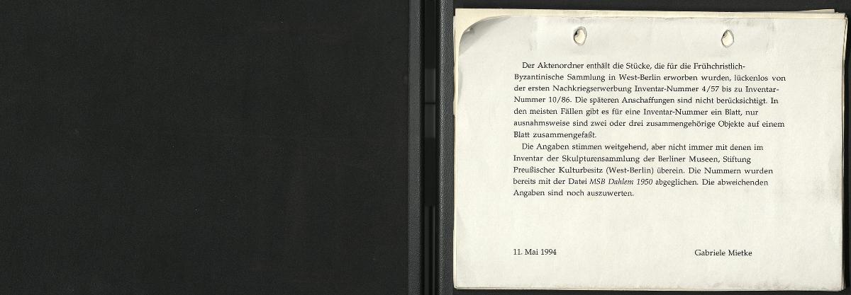 FBS Neuerwerbungen ab 1957 [= Transkription v. Inventar der Kunstwerke der Skulpturen-Abteilung 1950-1986]