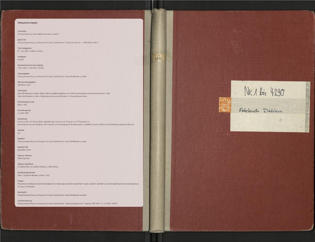 Nr. 1 bis 4290 Fotobuch Dahlem