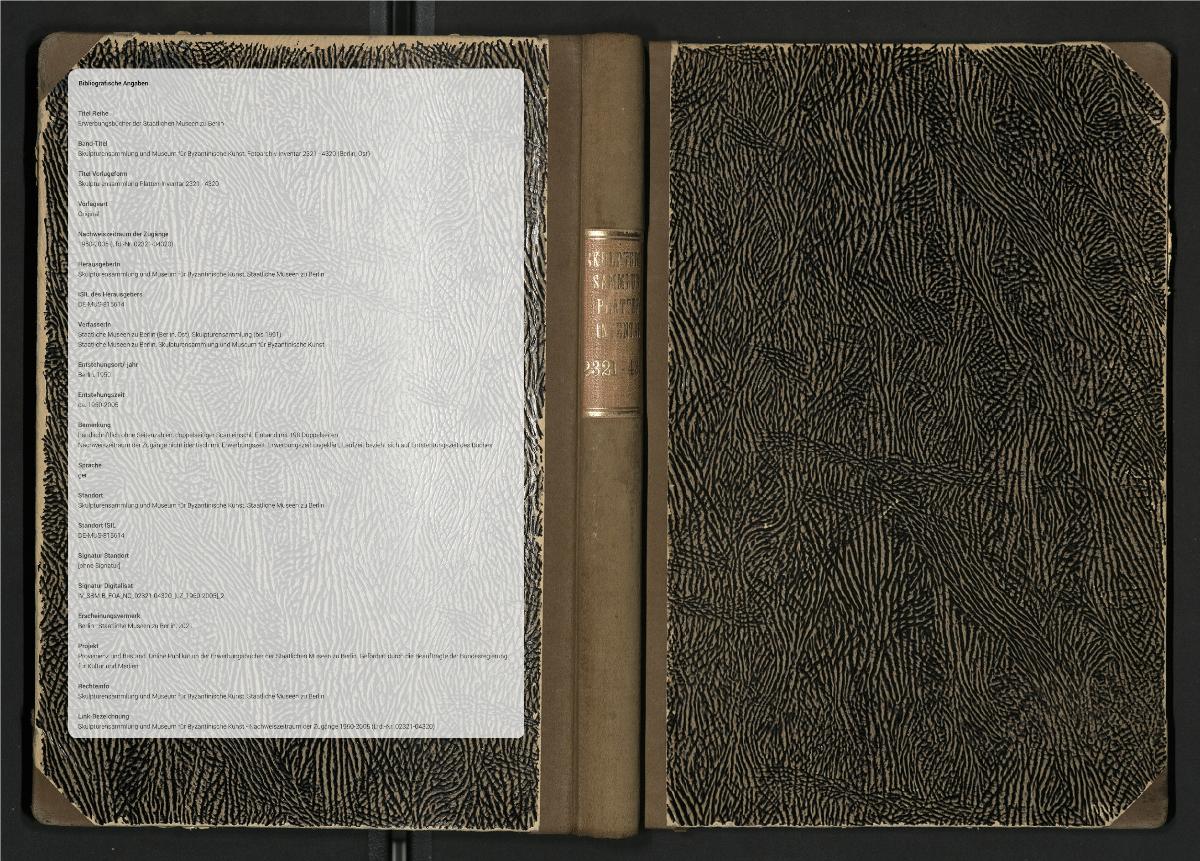 Skulpturensammlung Platten-Inventar 2321 - 4320