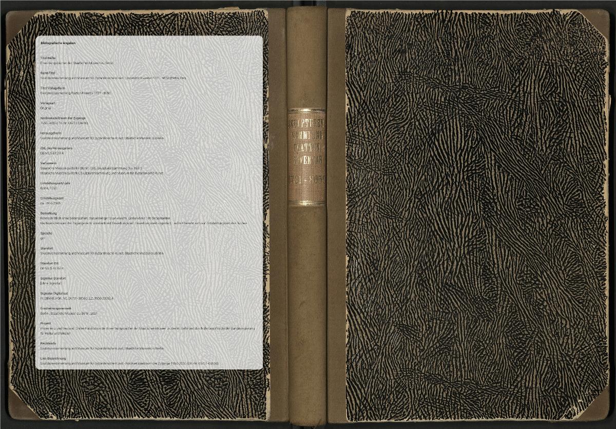 Skulpturensammlung Platten-Inventar 6731 - 8650