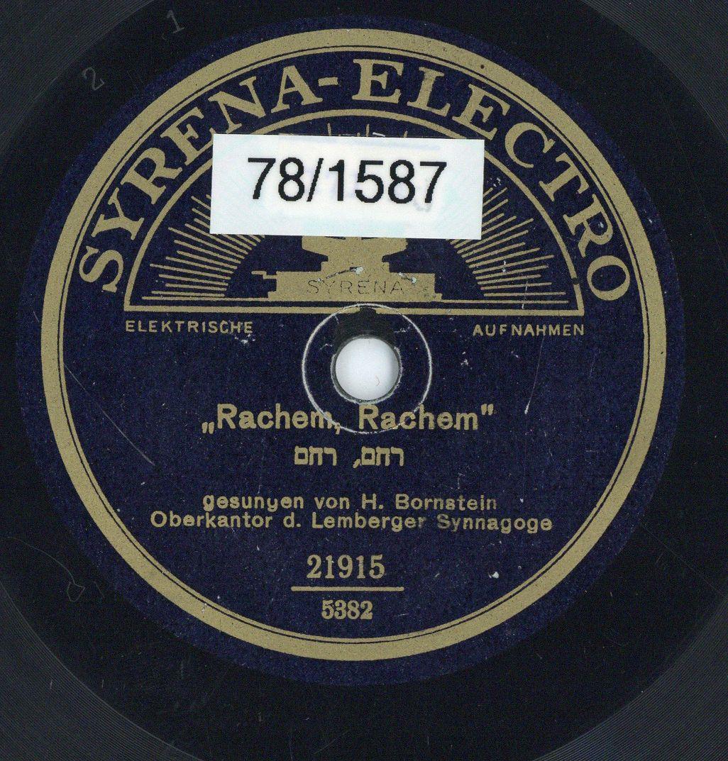 Titel A: "Rachem, Rachem"
Titel B: "Kewokorath roe edrioj"