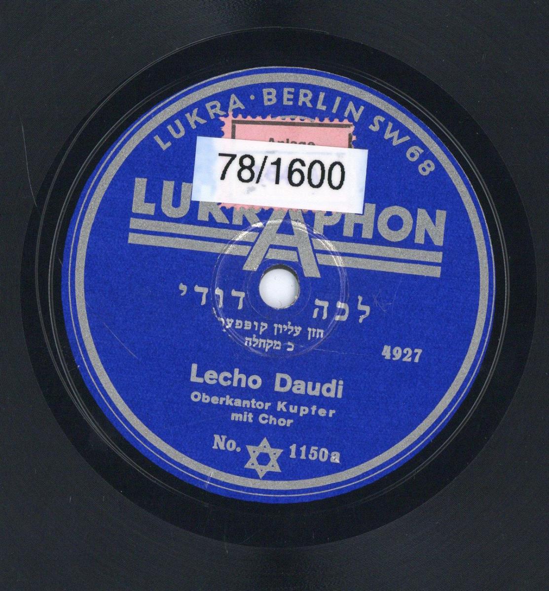 Titel A: "Lecho Daudi"
Titel B: "Adonal"
