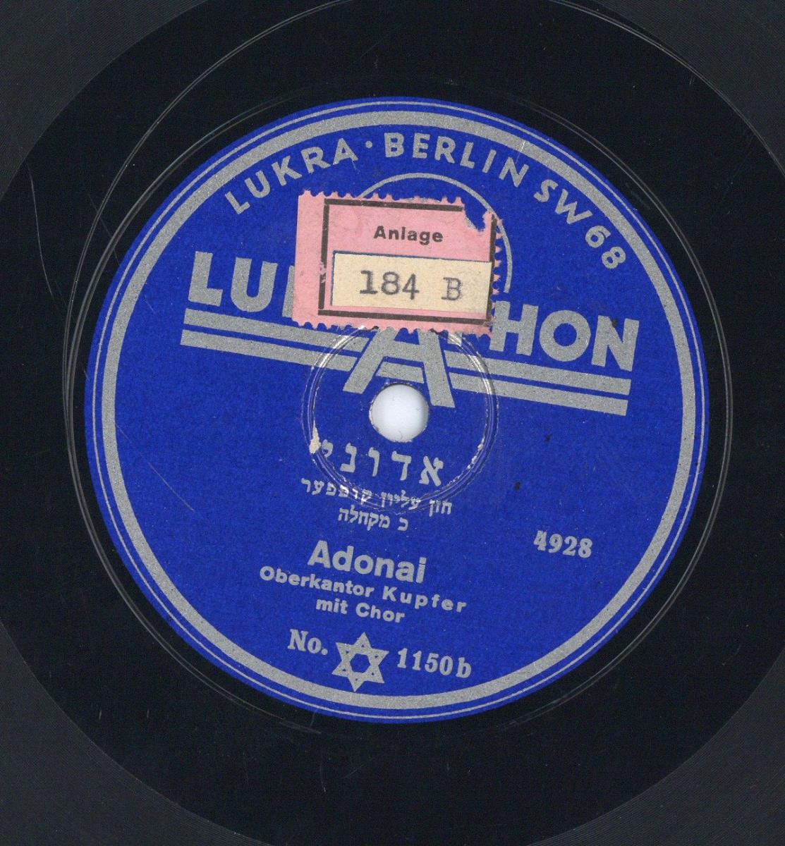 Titel A: "Lecho Daudi"
Titel B: "Adonal"