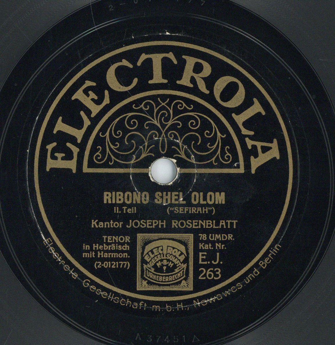 Titel A: "Ribono Shel Olom "Sefirah"
