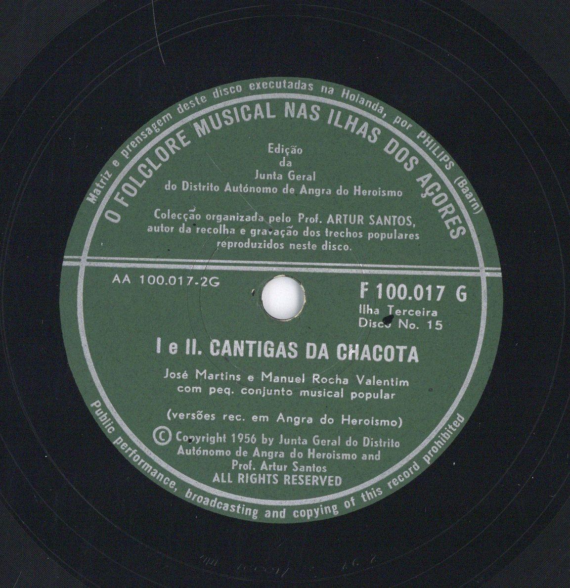 Titel A: "Os reis"
Titel B: "Cantiga da Chacota" (B1 und 2)