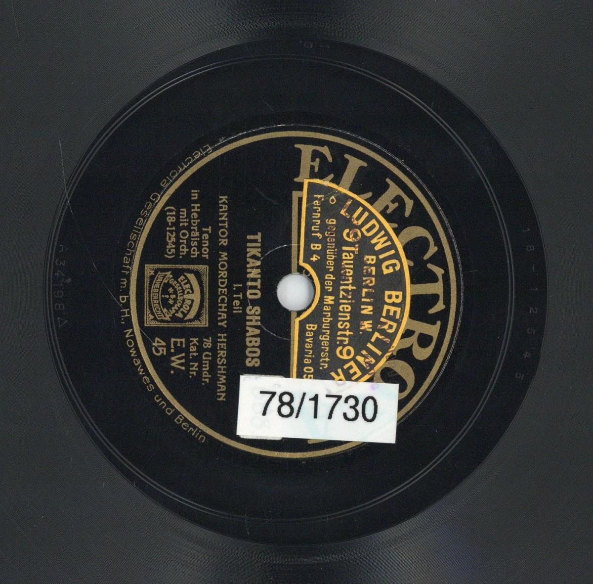 Titel A: "Tikanto Shabos" I
Titel B: "Tikato Shabos" II
