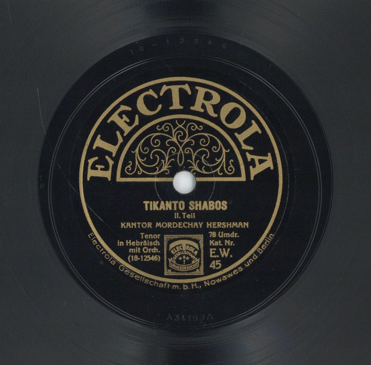 Titel A: "Tikanto Shabos" I
Titel B: "Tikato Shabos" II