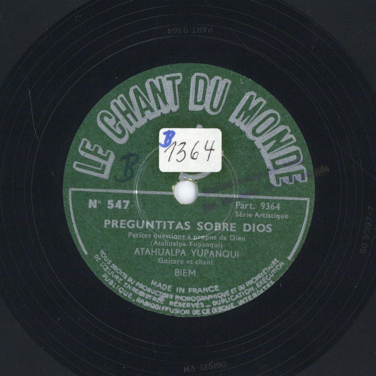 Titel A: "Preguntitas sobre Dios"
Titel B: "Antigua Melodia"