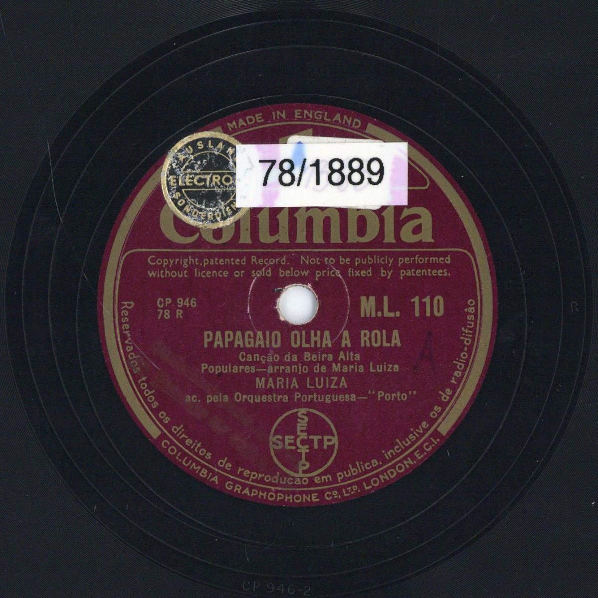 Titel A: "Papagaio Olha a Rola"
Titel B: "Malhao Do Minho"