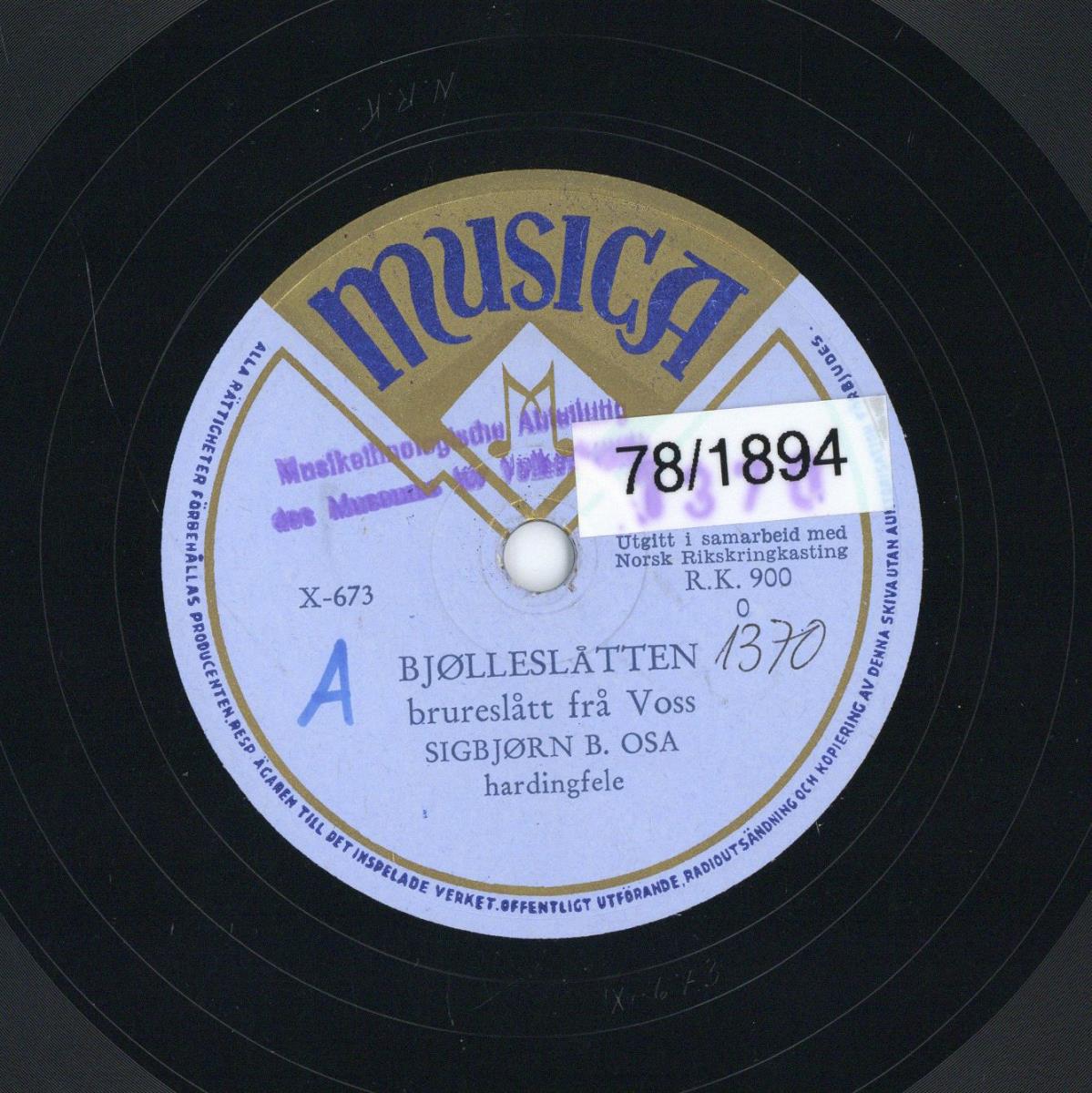 Titel A: "Bjolleslatten"
Titel B: "Rjukanfossen"