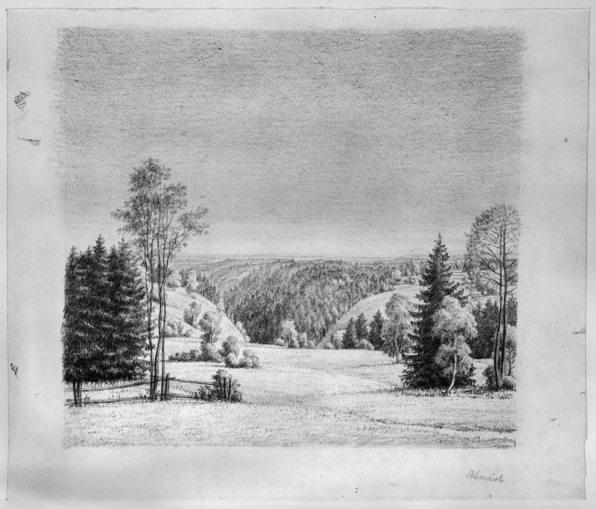 Alpenlandschaft mit See (Abend), Gebirgstal