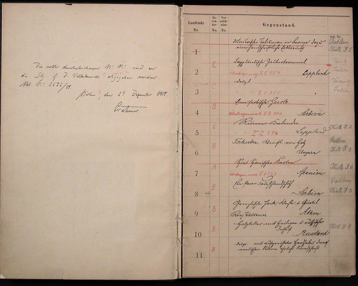 o.T. [= Abschrift v. Inventar II. Europa altes Verzeichnis]