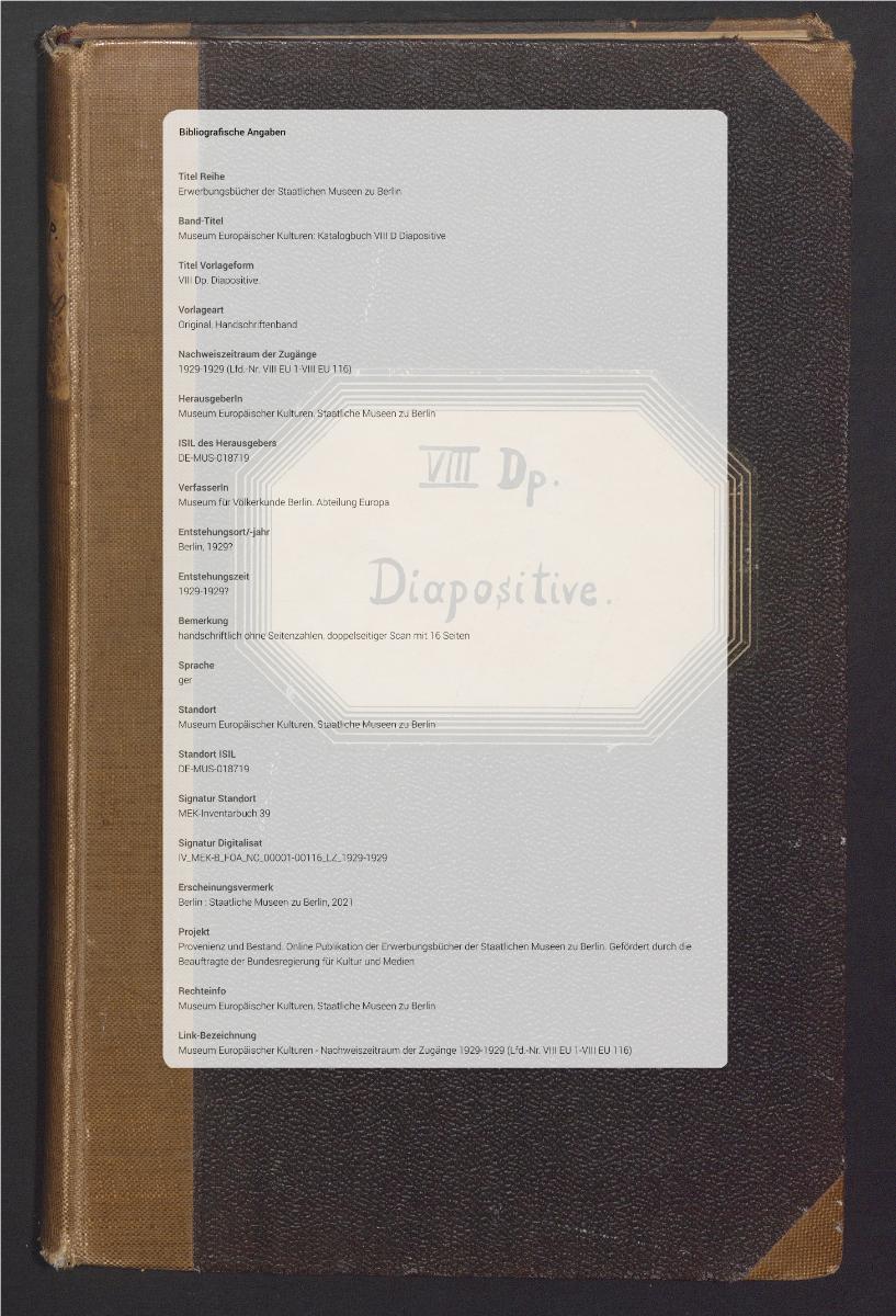 VIII Dp. Diapositive.
