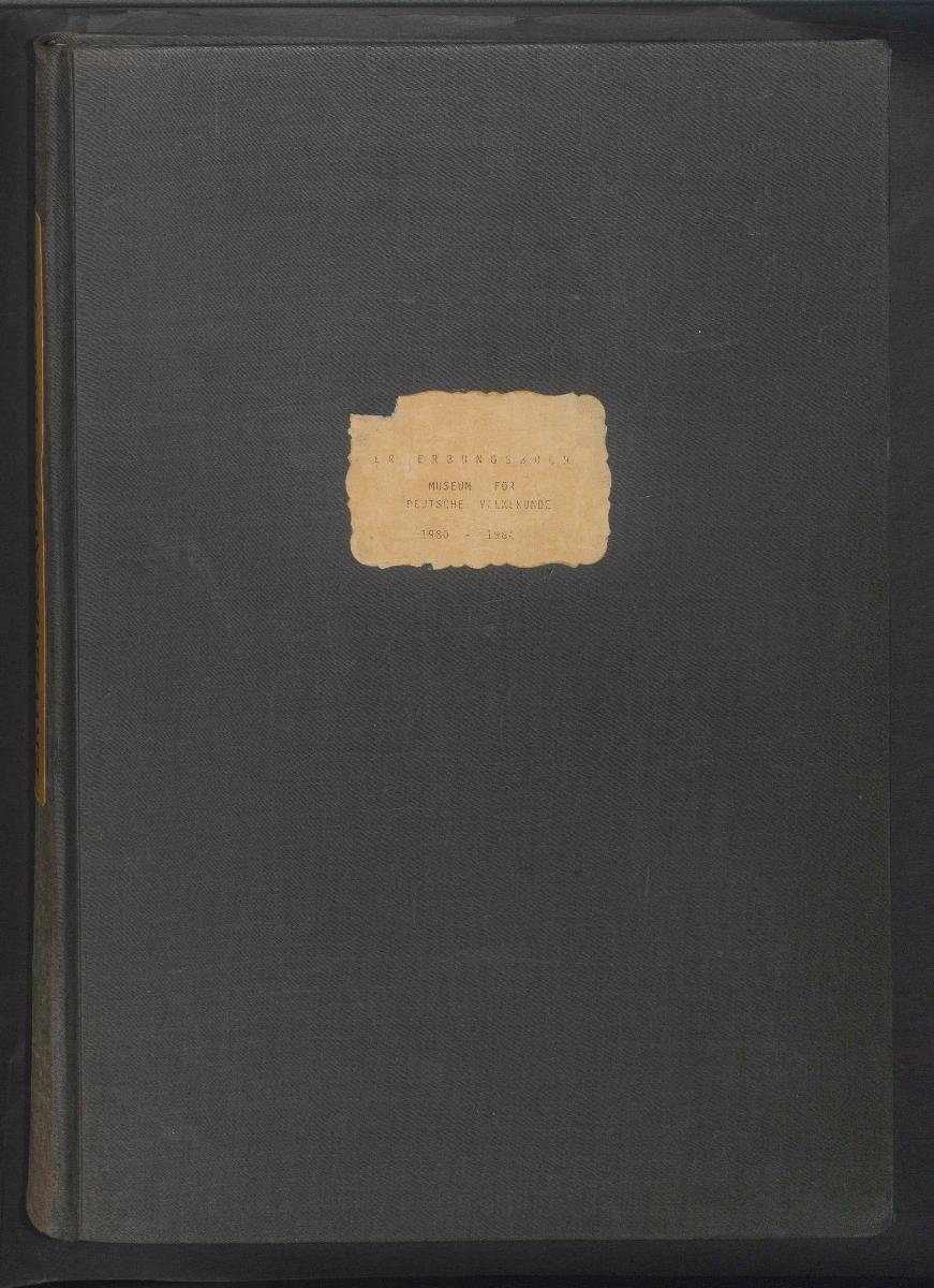 Erwerbungsbuch Museum für Deutsche Volkskunde 1980-1984