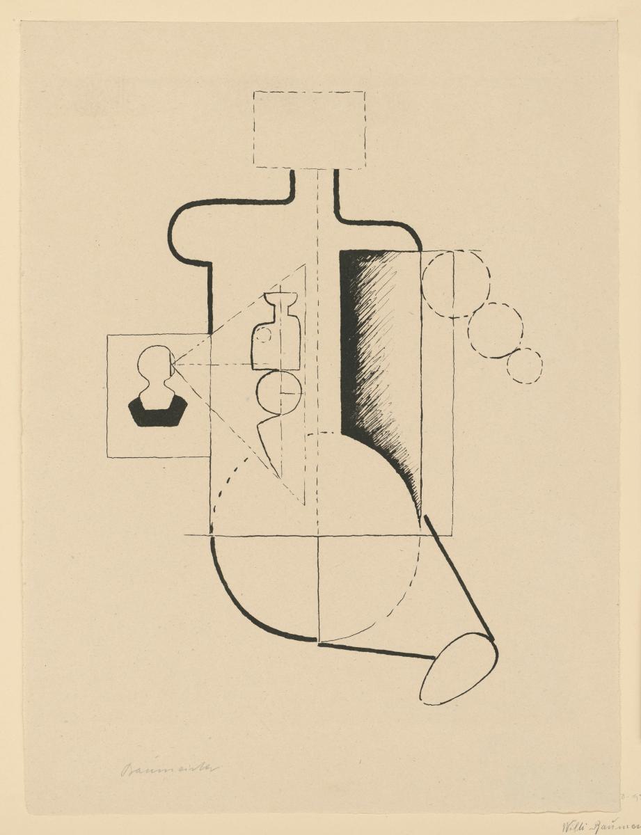 Sitzende Figur ("Visieren") (Blatt 2 aus: Bauhaus Drucke - Neue Europäische Graphik - 3te Mappe: Deutsche Künstler)