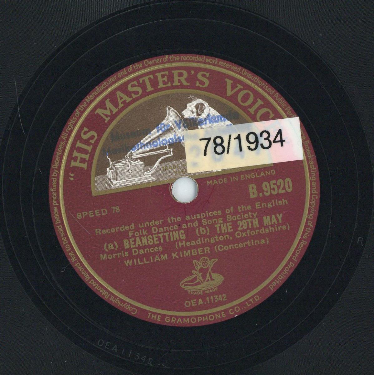 Titel A: "Beansetting", "The 29th May"
Titel B: "Rodney", "Rigs of Marlow"