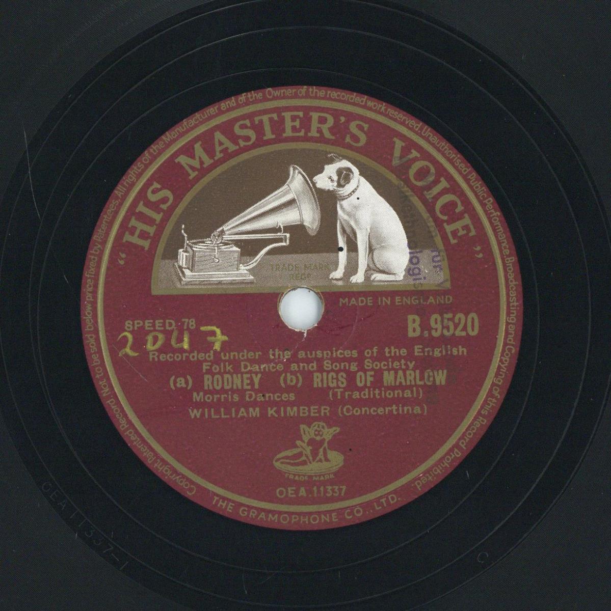 Titel A: "Beansetting", "The 29th May"
Titel B: "Rodney", "Rigs of Marlow"