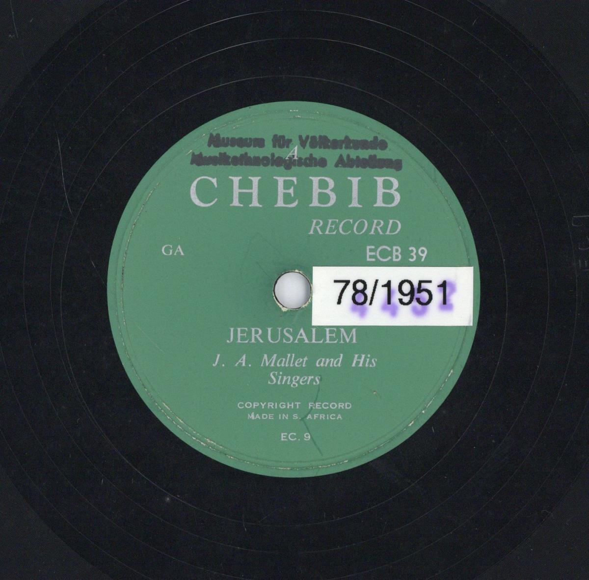Titel A: "Jerusalem"
Titel B: "Lo Masumo Bo Yesu"