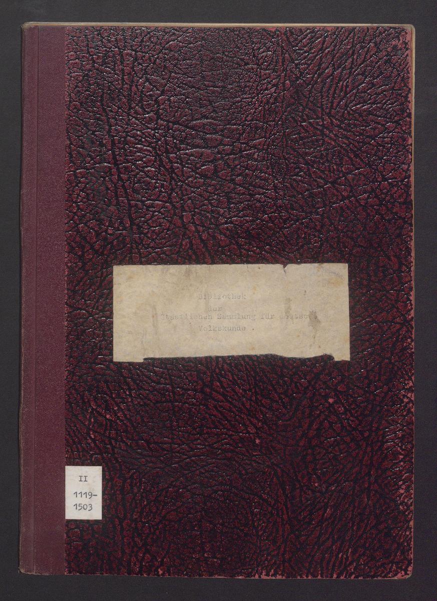 Bibliothek der Staatlichen Sammlung für deutsche Volkskunde
