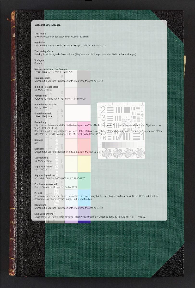 Katalog B. Nichtoriginale Gegenstände (Abgüsse, Nachbildungen; Modelle; Bildliche Darstellungen)