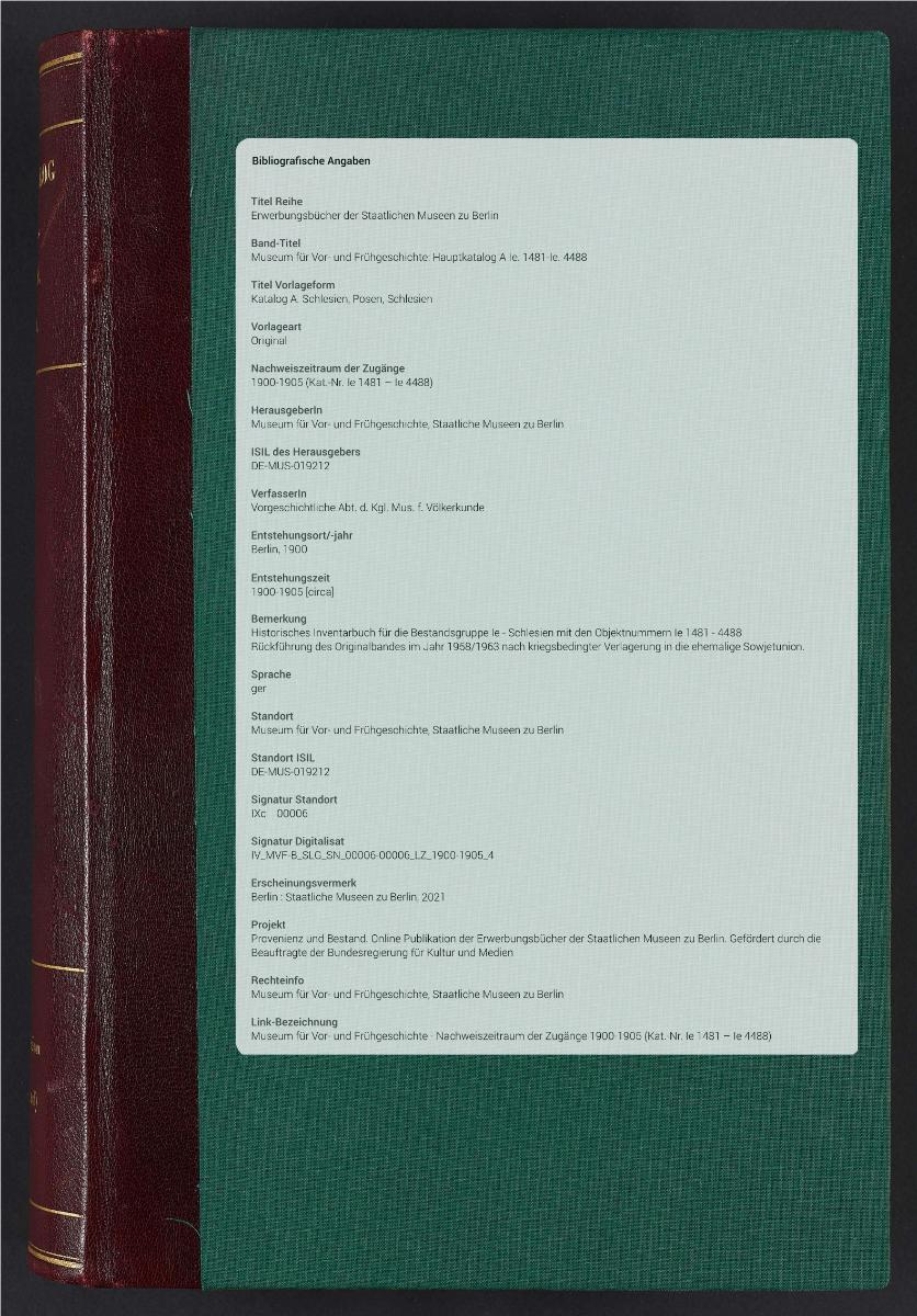 Katalog A. Schlesien, Posen, Schlesien