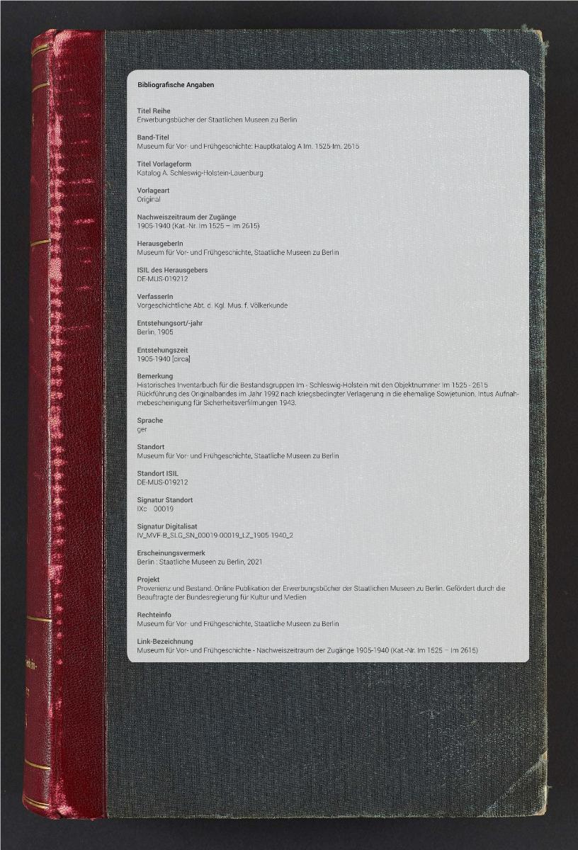 Katalog A. Schleswig-Holstein-Lauenburg