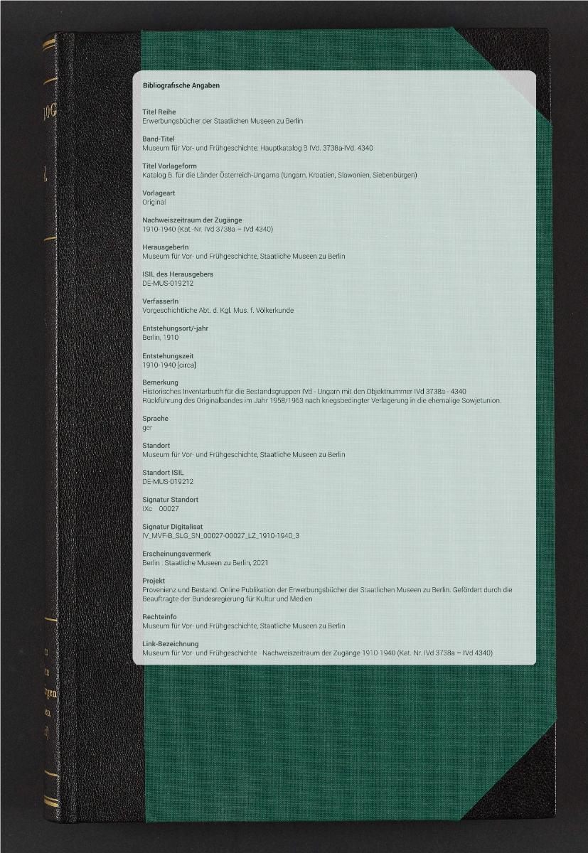 Katalog B. für die Länder Österreich-Ungarns (Ungarn, Kroatien, Slawonien, Siebenbürgen)