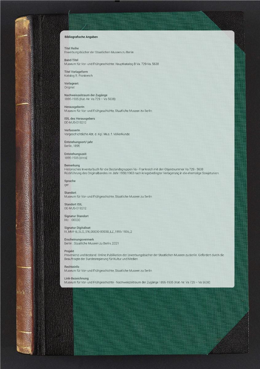 Katalog B. Frankreich