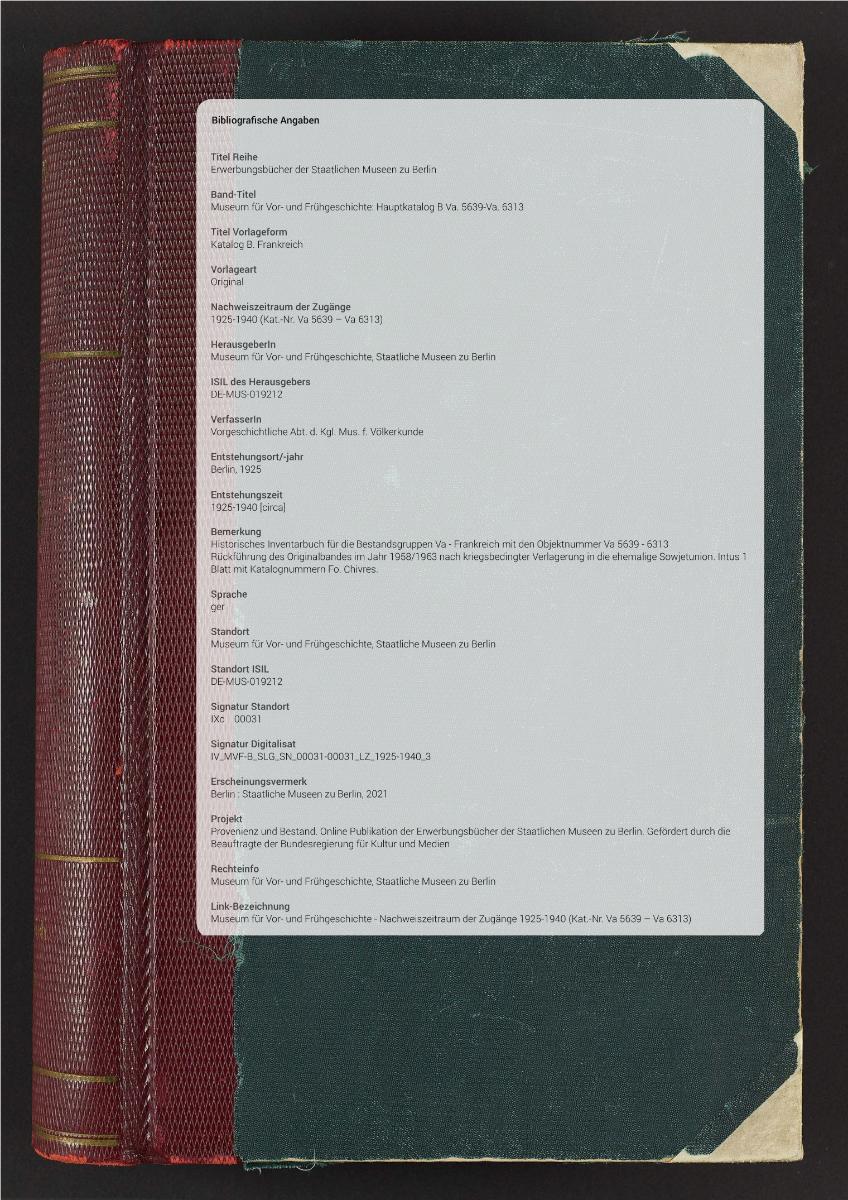 Katalog B. Frankreich