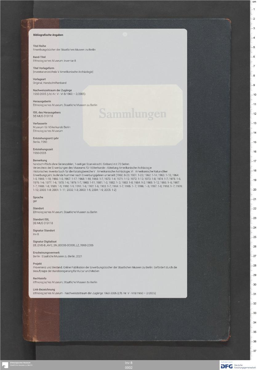 [Inventarverzeichnis V Amerikanische Archäologie]