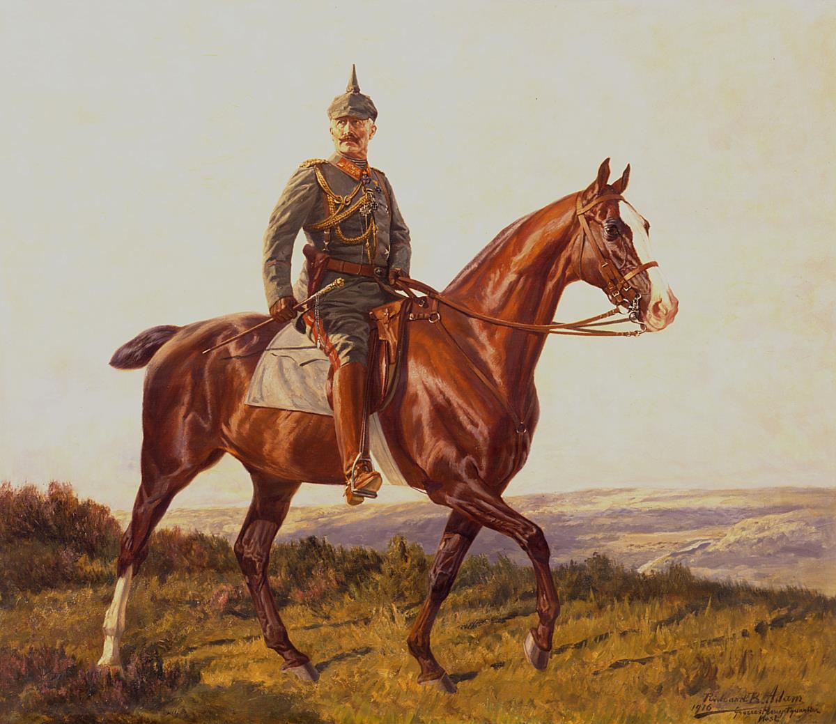 Wilhelm II. Kaiser des Deutschen Reichs zu Pferde
