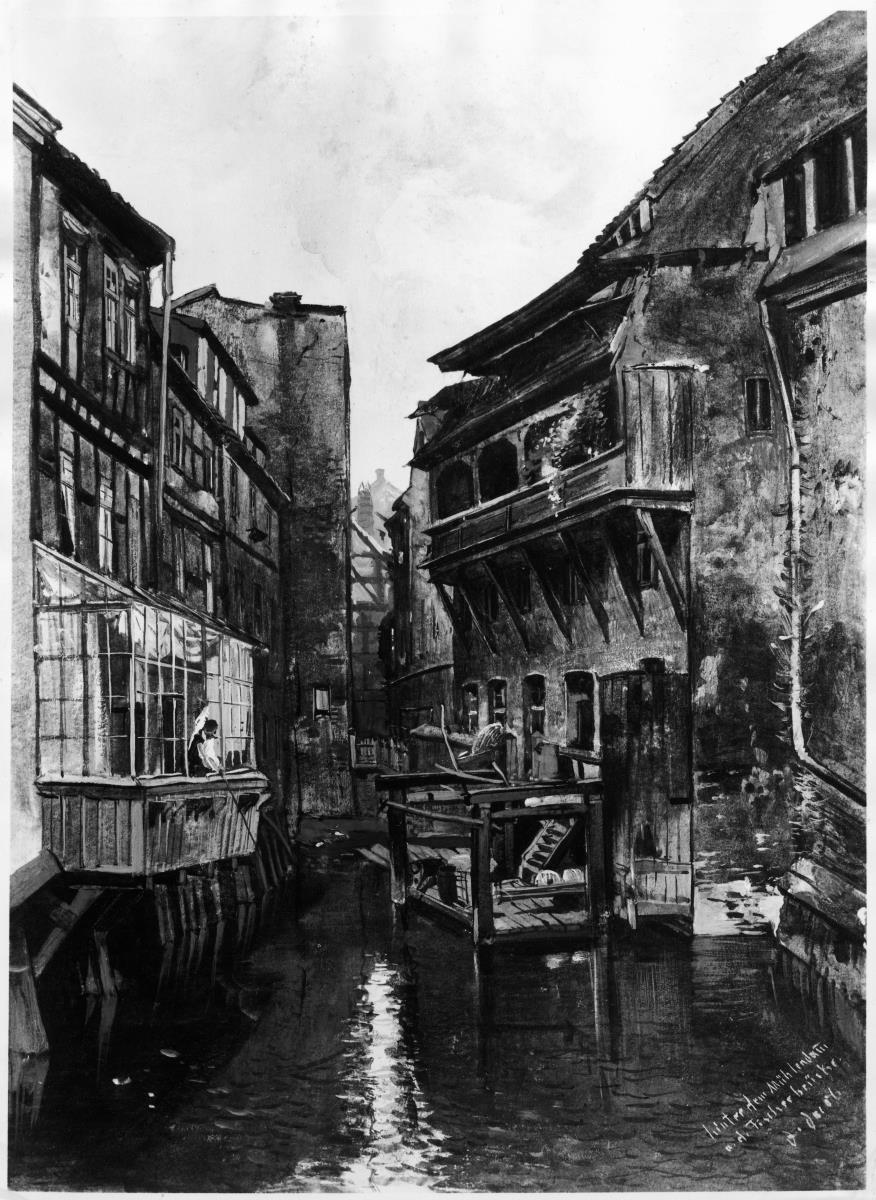 Hinter dem Mühlendamm an der Fischerbrücke
