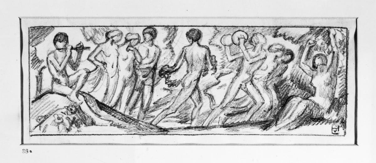 Wandbildentwurf: Bacchantenzug