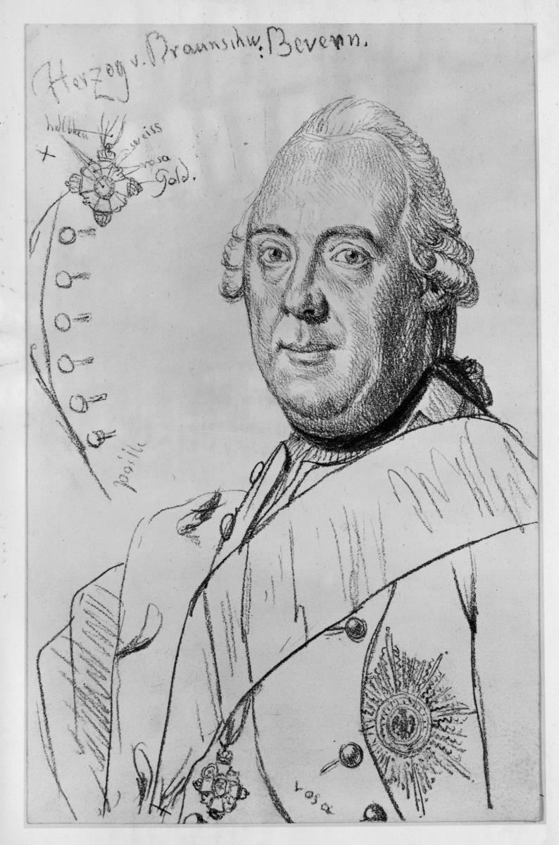 August Wilhelm, Herzog von Braunschweig-Bevern. Preußischer General. Nach einem Gemälde im Schloss Berlin