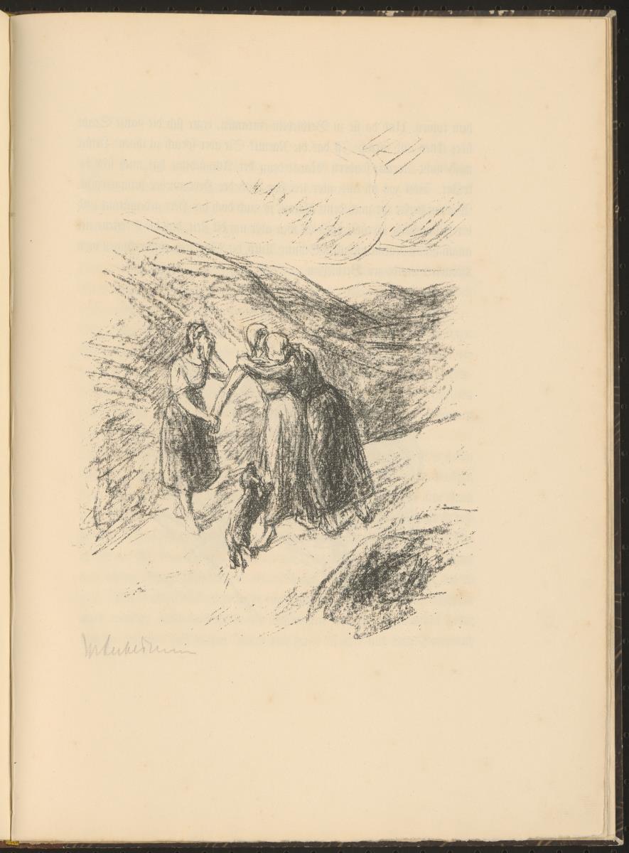 Abschied Naemis und Ruths von Arpa. Blatt 3 (S.11) aus: Das Buch Ruth