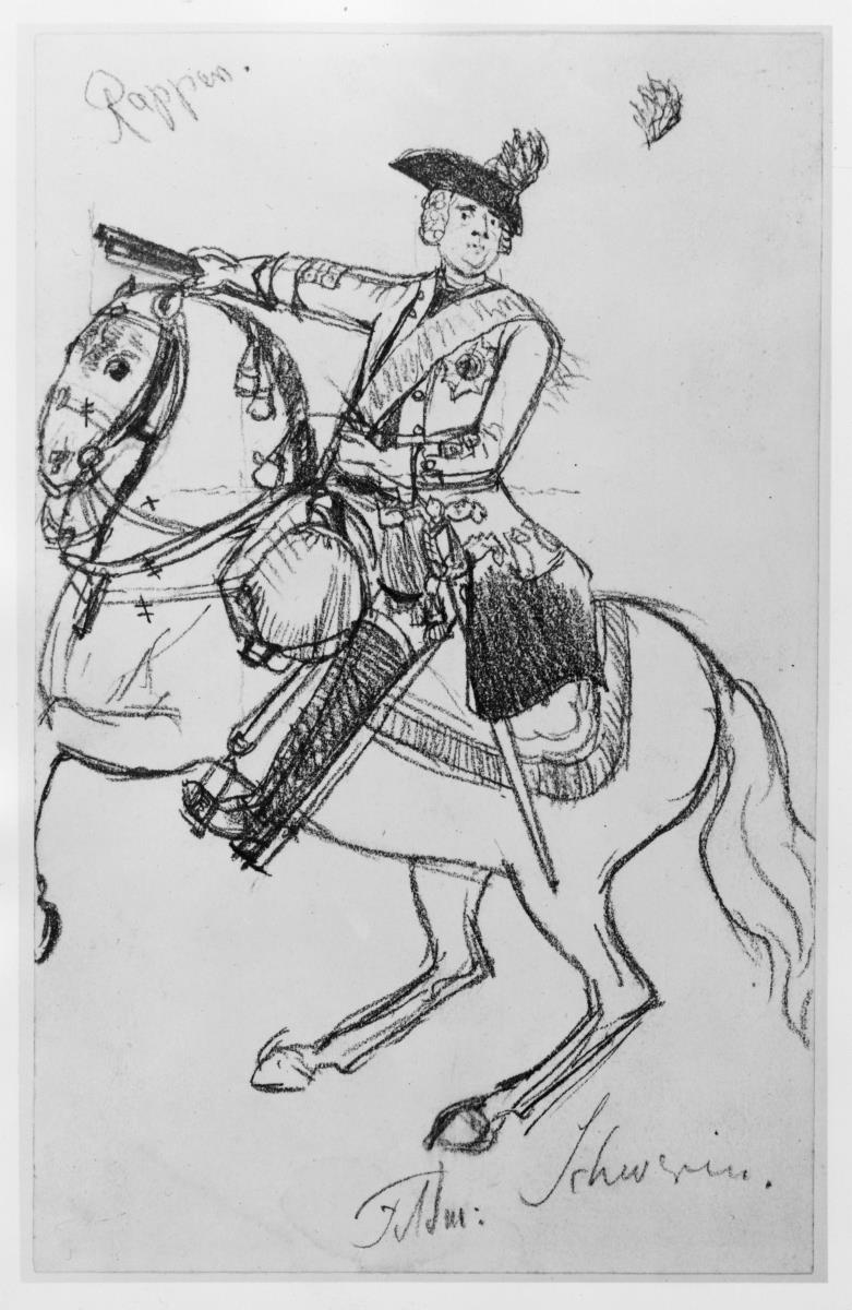 Kurt Christoph Graf von Schwerin. Feldmarschall. Reiterbildnis, nach dem Gemälde im Kadettenhaus zu Berlin