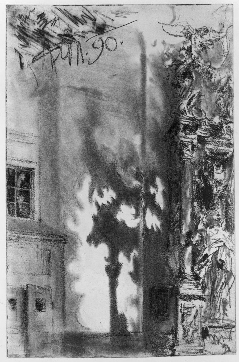 Schatten der Altardekoration in der Augustinerkirche in Würzburg