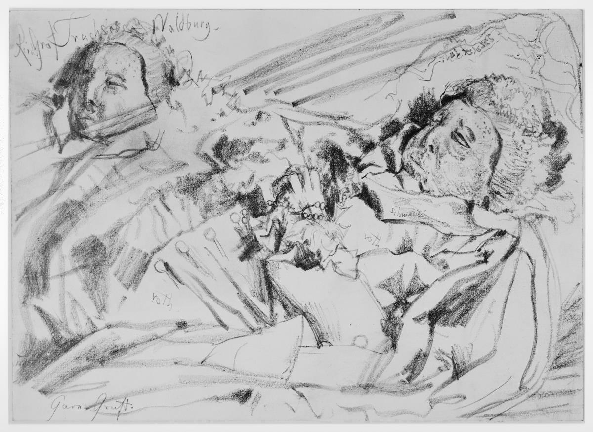 Leiche des Reichsgrafen Truchsess-Waldburg in der Gruft der Garnisonkirche in Berlin