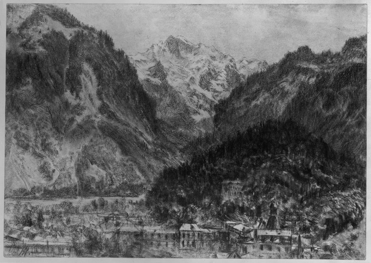 Blick über Interlaken auf das Jungfrau-Massiv
